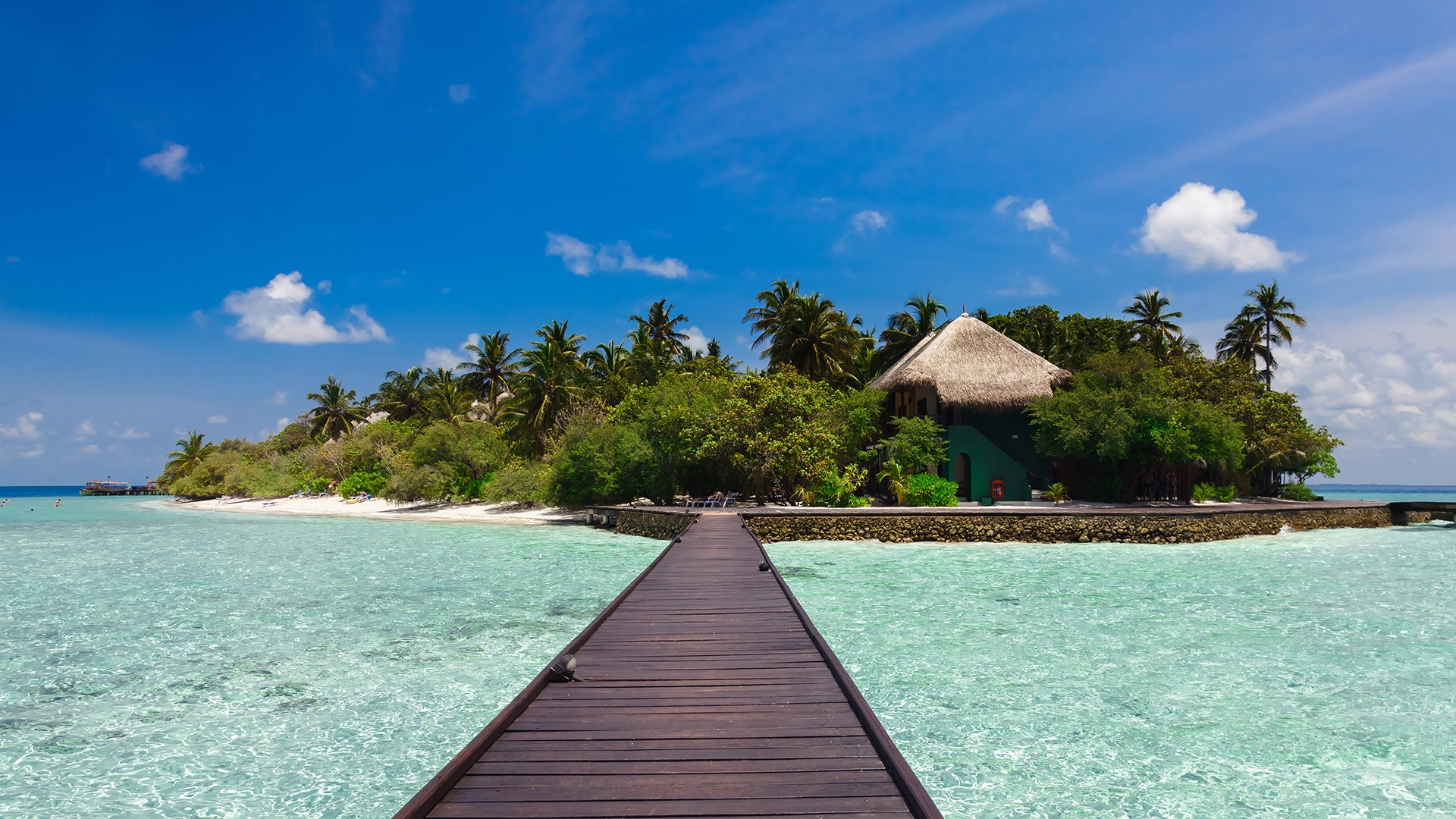 View of a private island from the dock