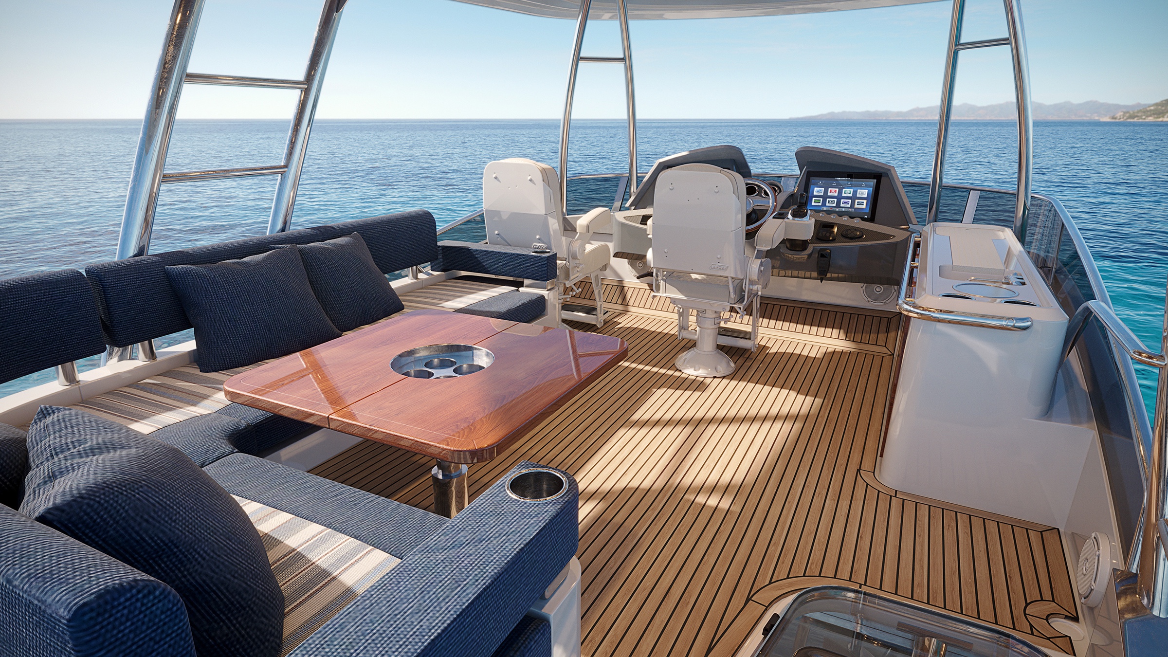 Cubierta superior abierta del Belize 55 Daybridge