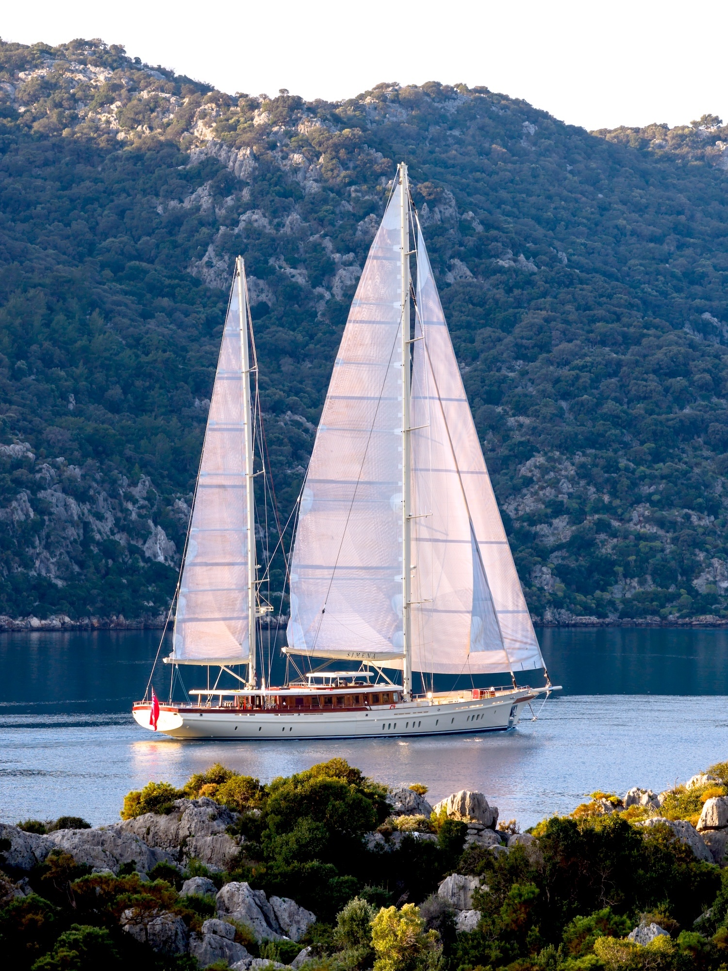 ARES Simena underway in vertical composition