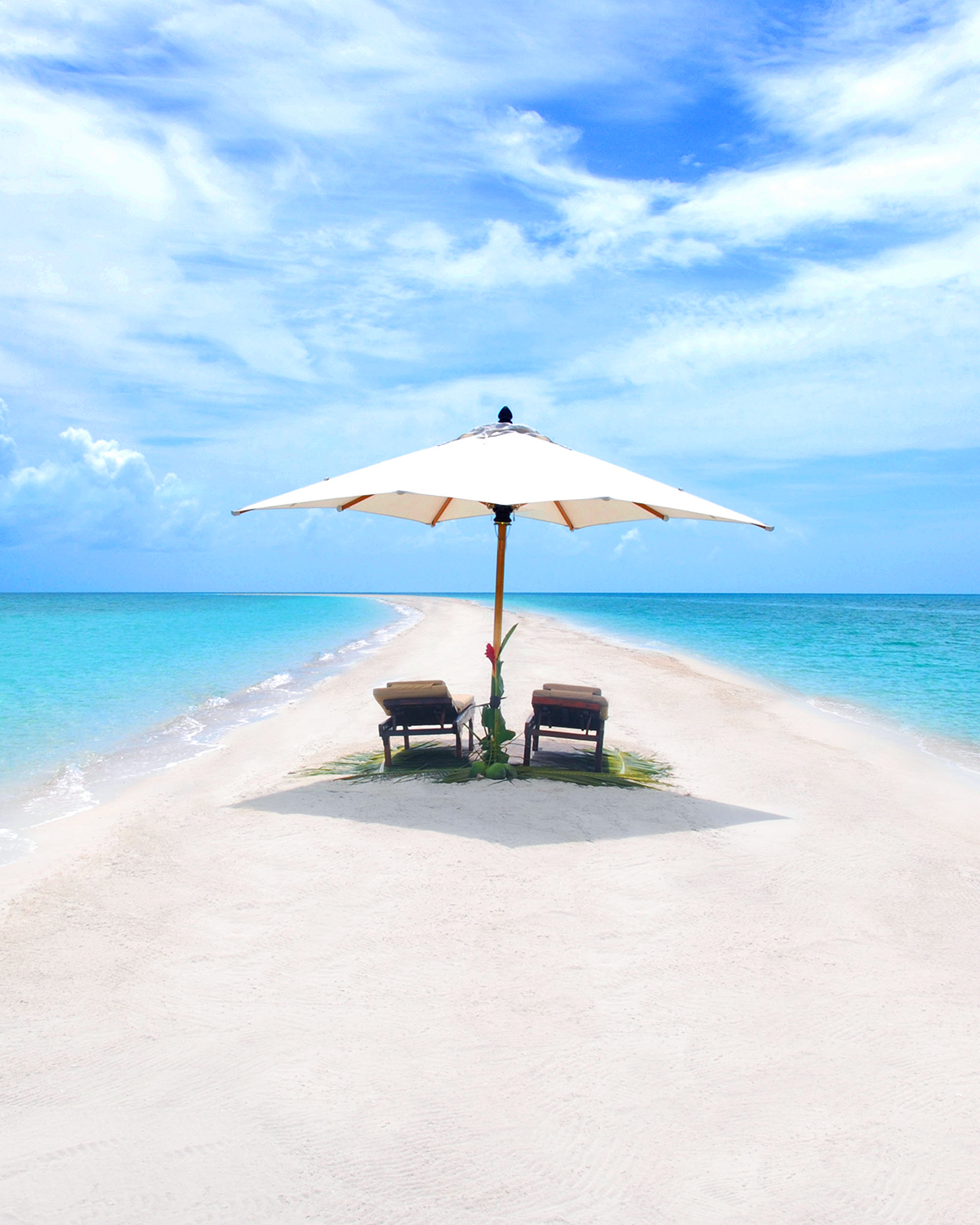 Reposera sobre el banco de arena de Musha Cay
