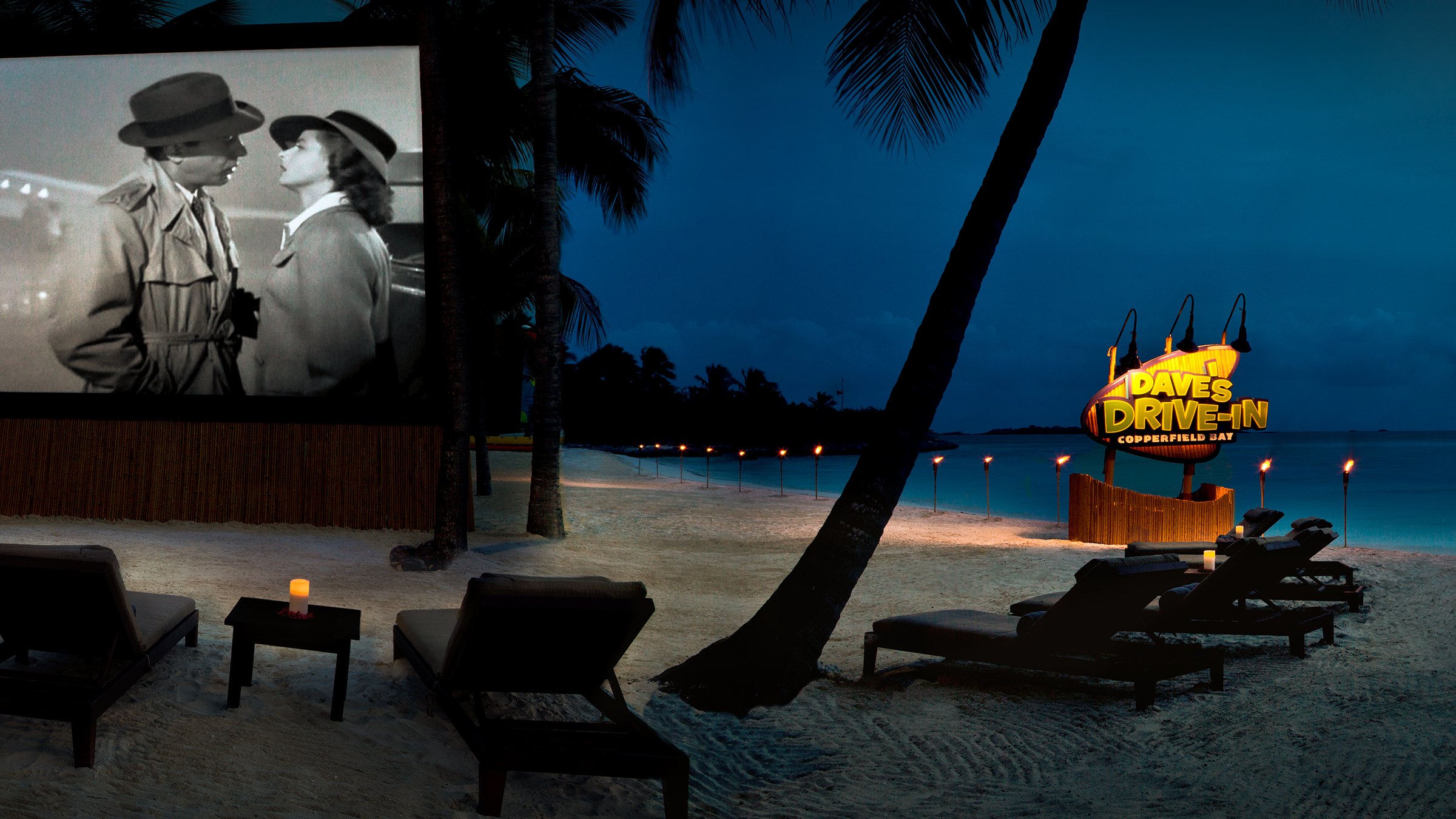 Dave's Drive-In, cine al aire libre frente al mar