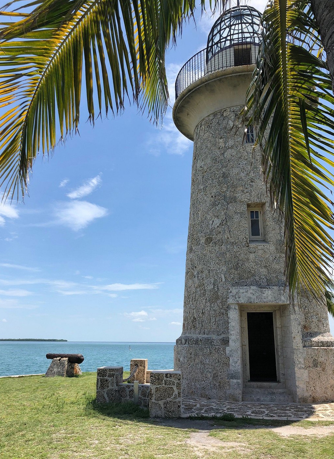 Palms and the lighthouse at Boca Chita Key