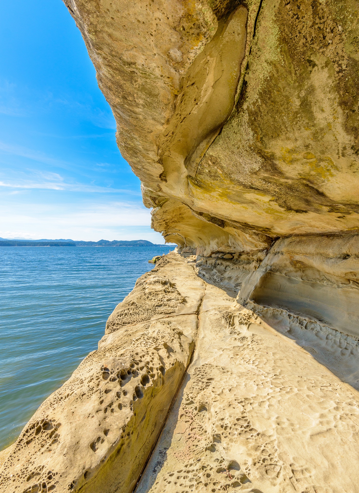 Rocky beach along a scenic lake shore