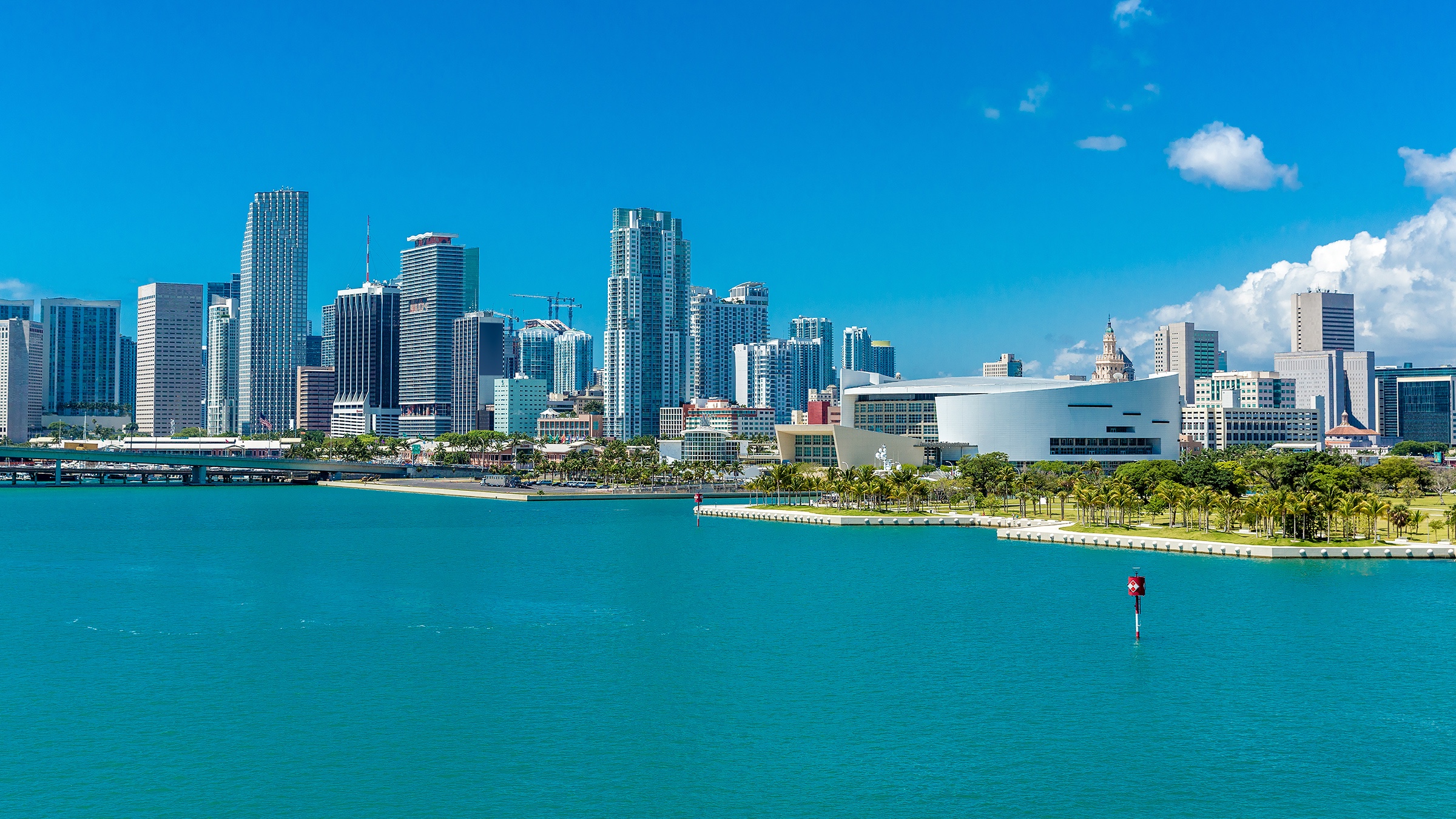 Downtown Miami seen from the water