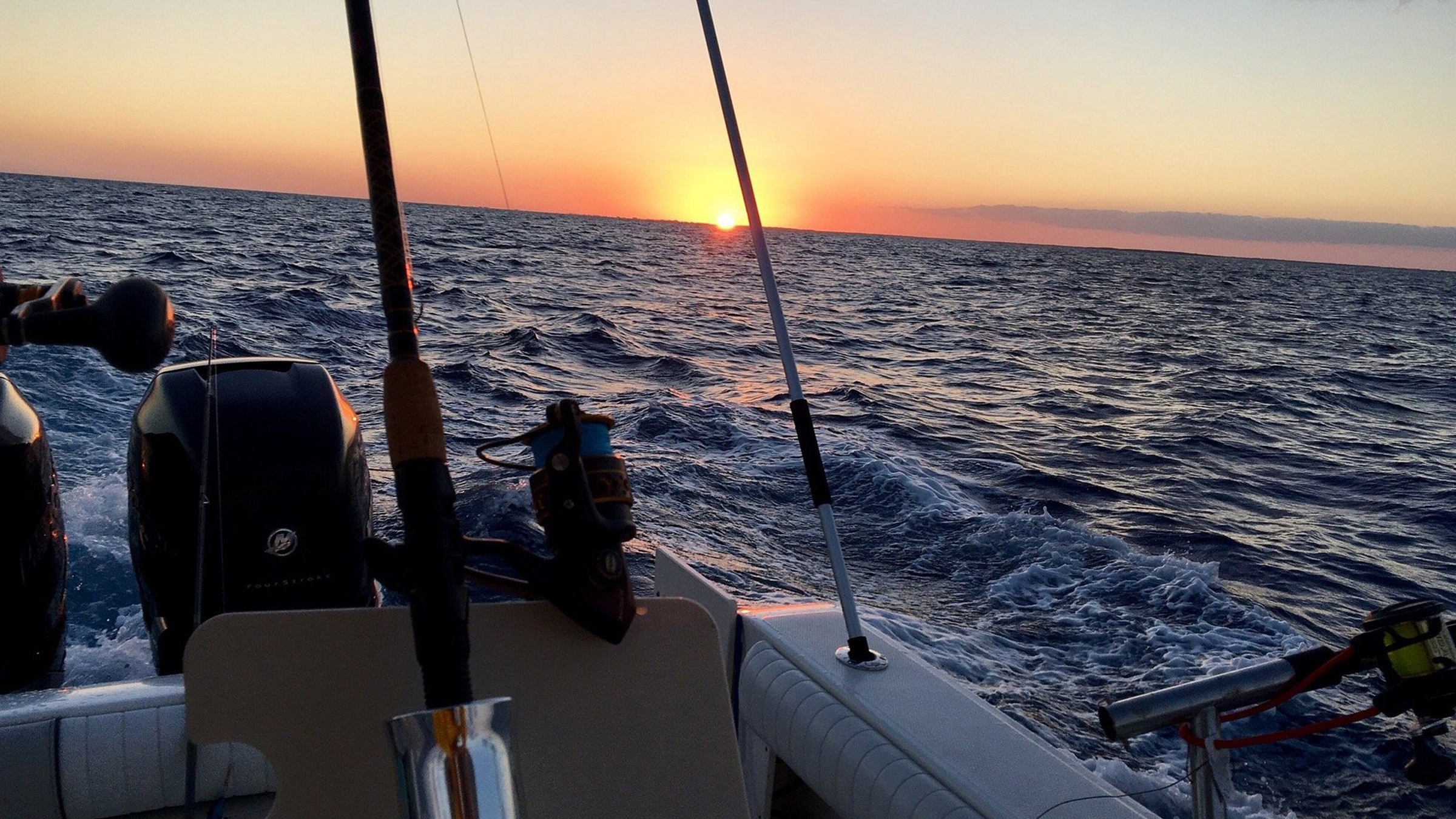 Sunset from a fishing boat in South Florida