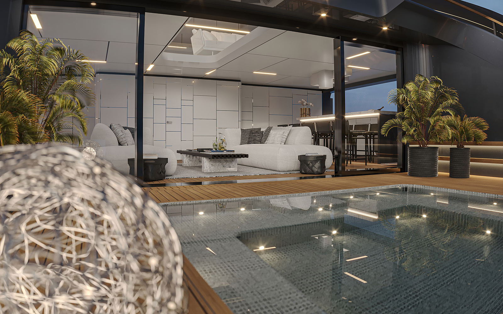 Tankoa Stardust piscina central de la beach area hacia el lounge