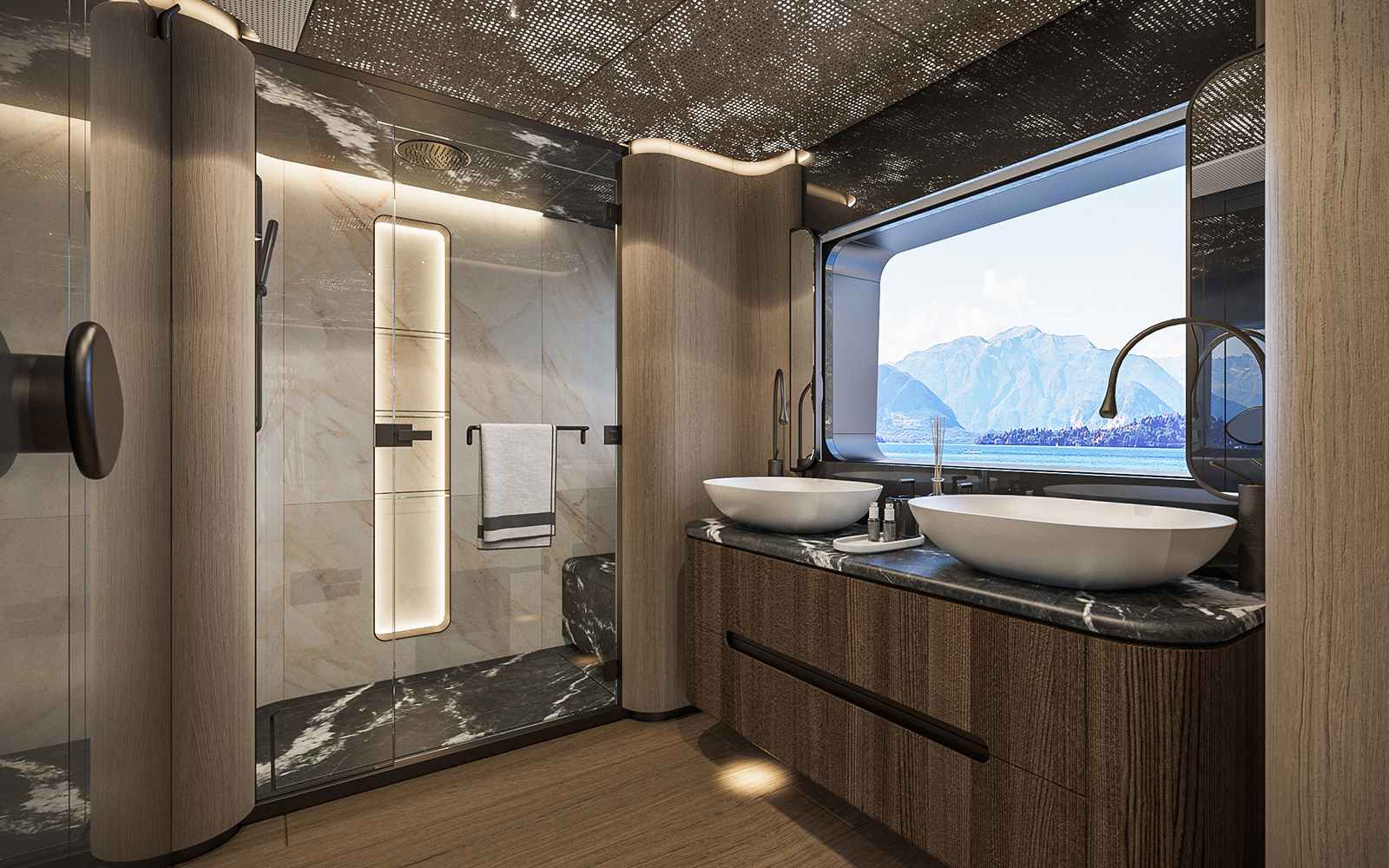 Sirena 42M baño de la master suite