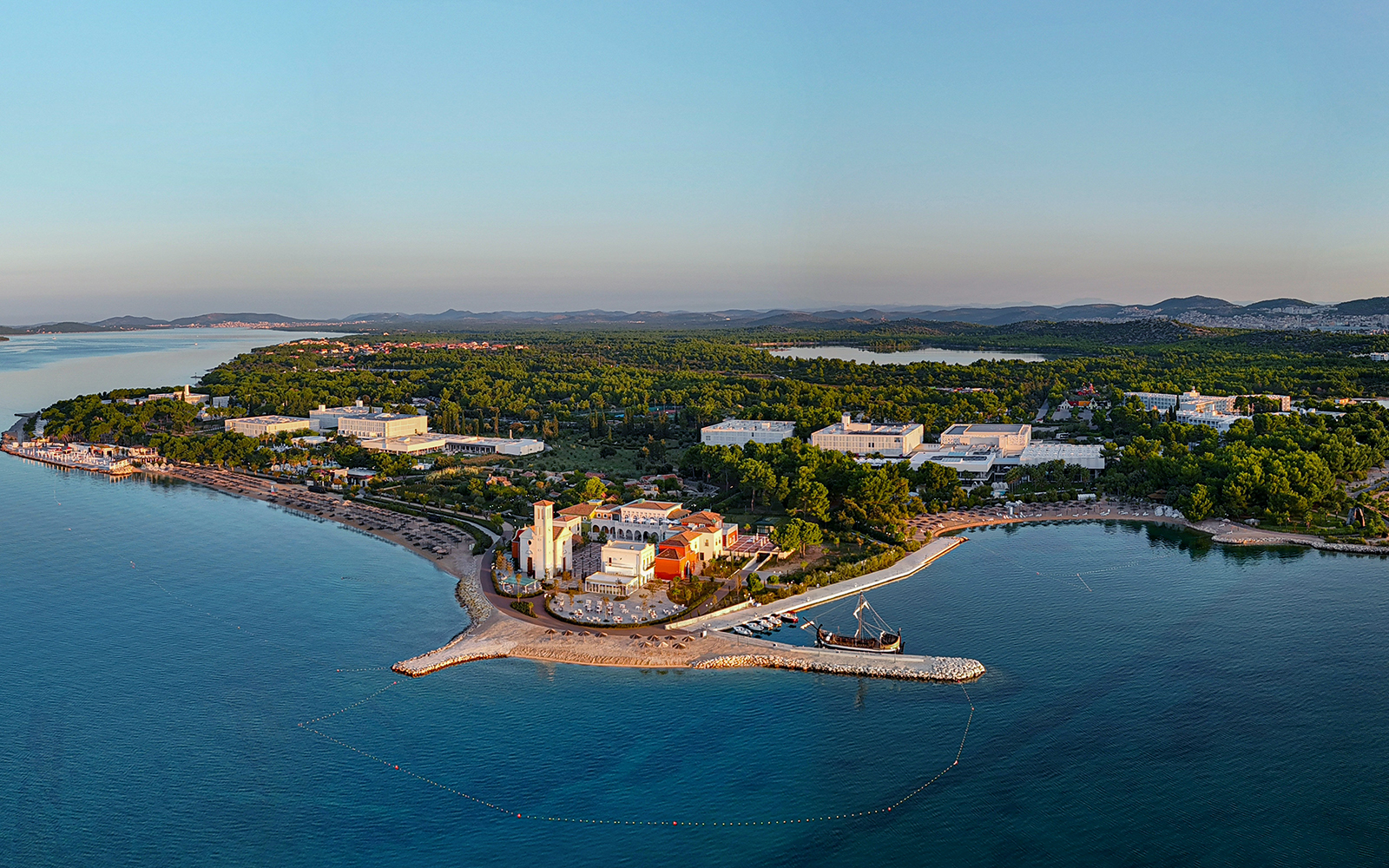 Aerial view from the water of Šibenik