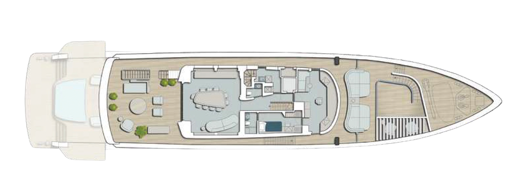 Sirena 42M disposición general, vista de perfil