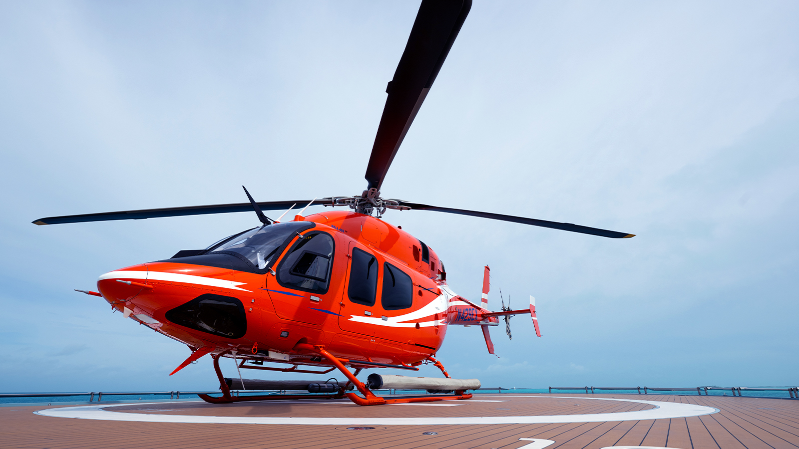 Helicopter on the Limerence helideck