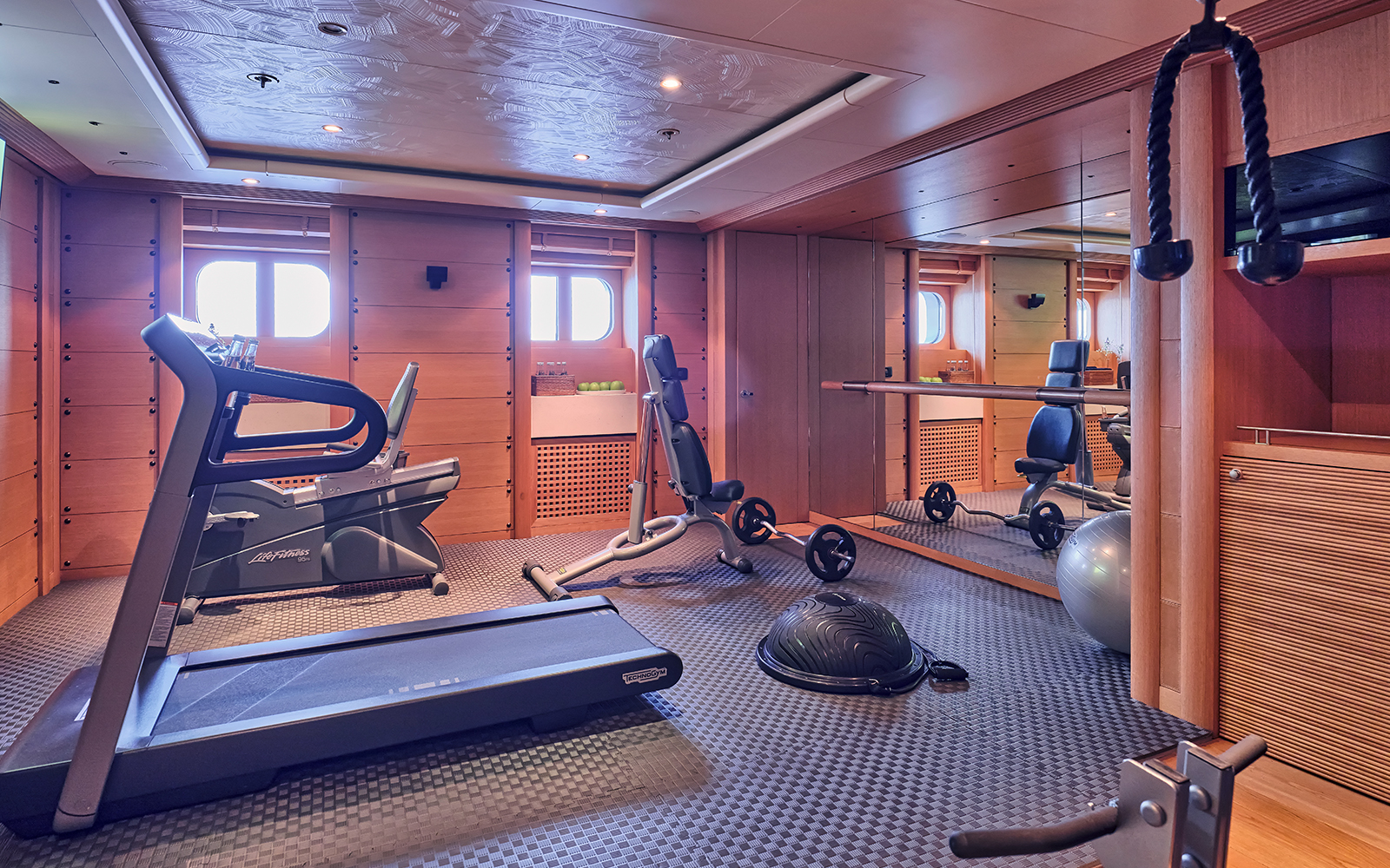The gym aboard KOGO