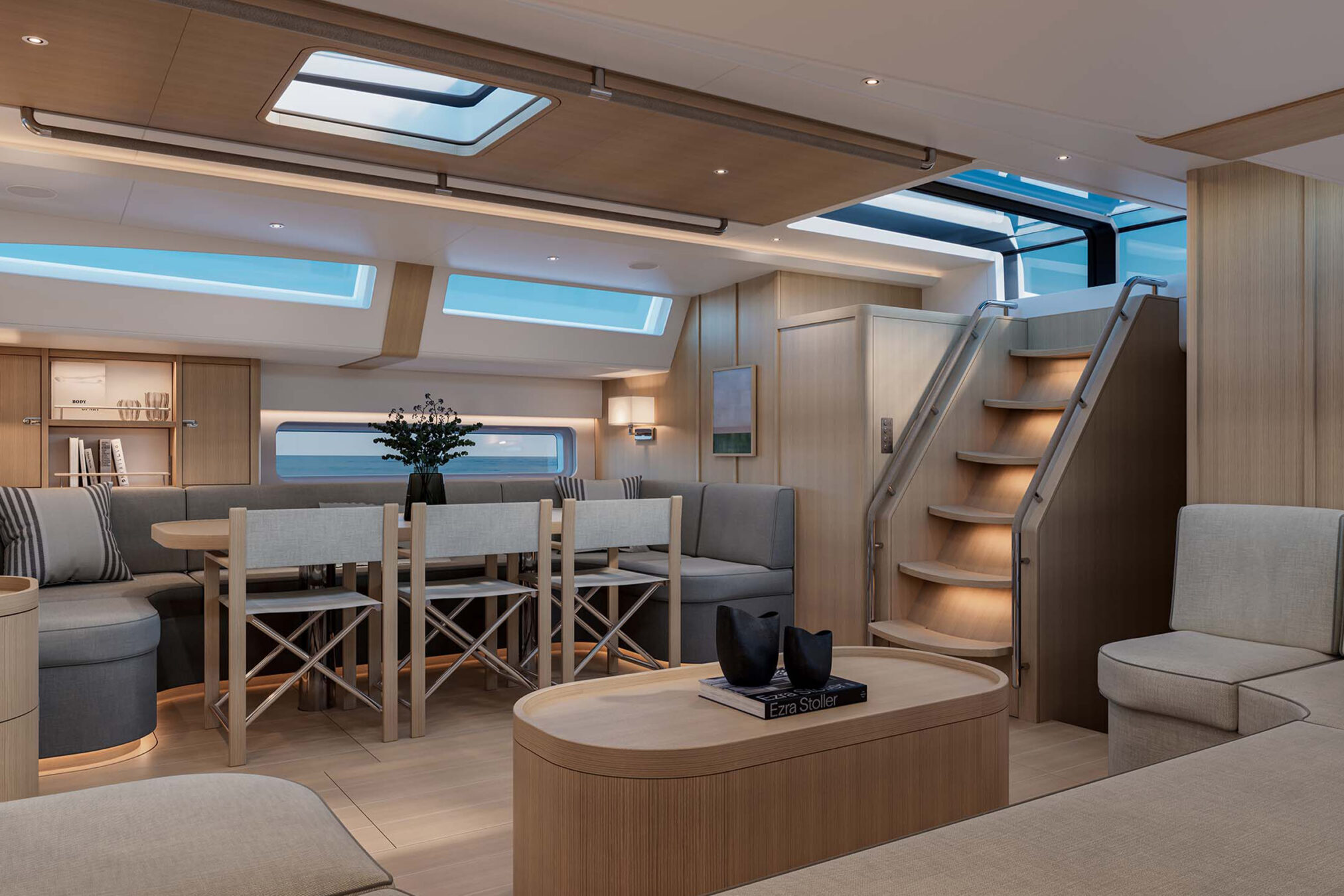 El salón del primer Swan 80.